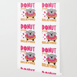 Cute Koala Funny Animals In Donut Pink Wallpaper