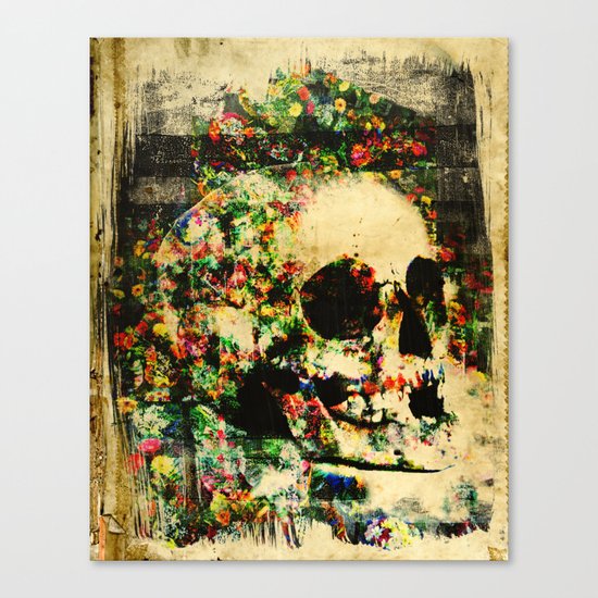 floral skully 2 Canvas Print