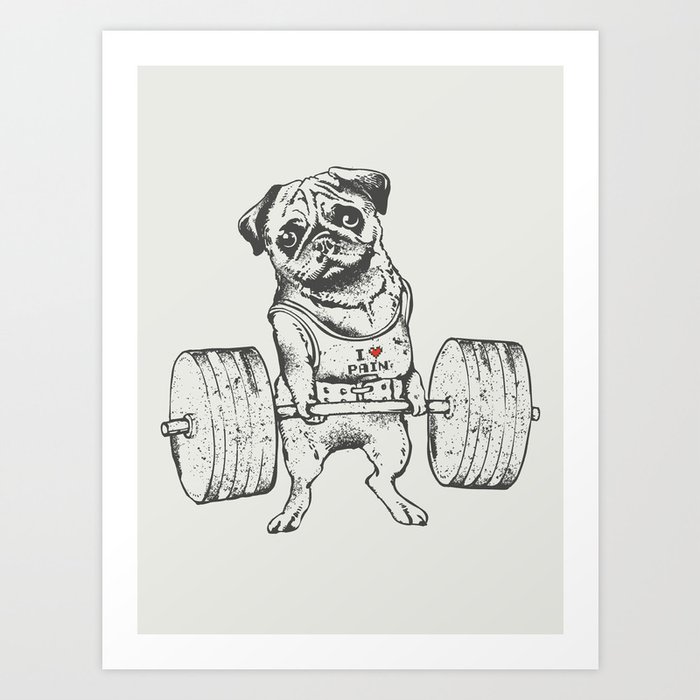 Pug Lift Art Print