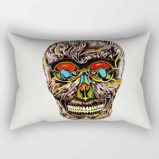 Colorful Skull Rectangular Pillow