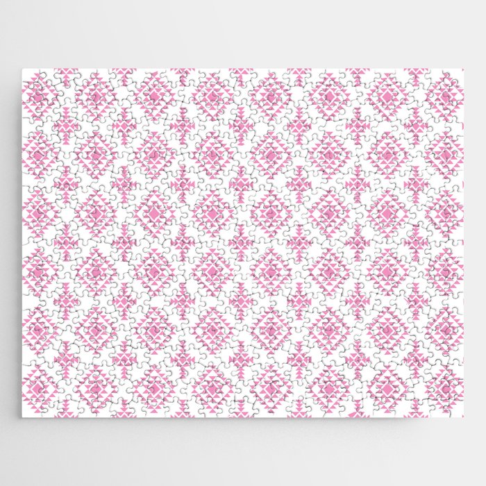 Pink Native American Tribal Pattern Jigsaw Puzzle
