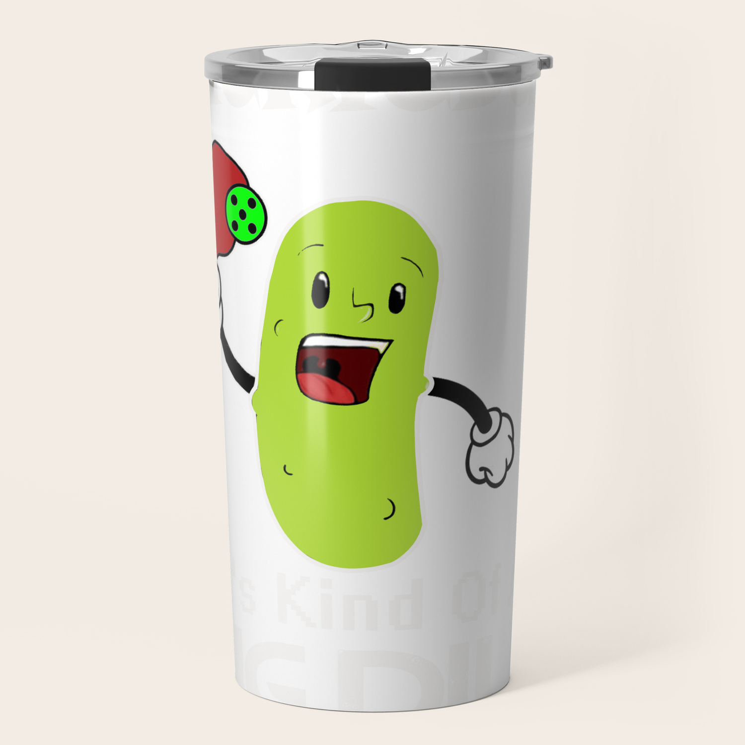 Pickleball Dill Pickle Ball Design Travel Mug by kayelex | Society6