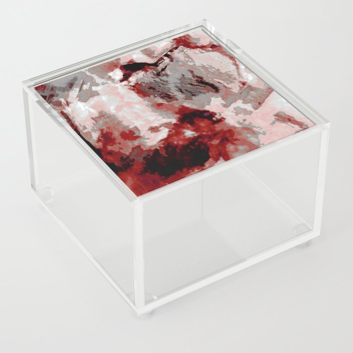 Red, Pink and Grey Marble Texture Acrylic Box
