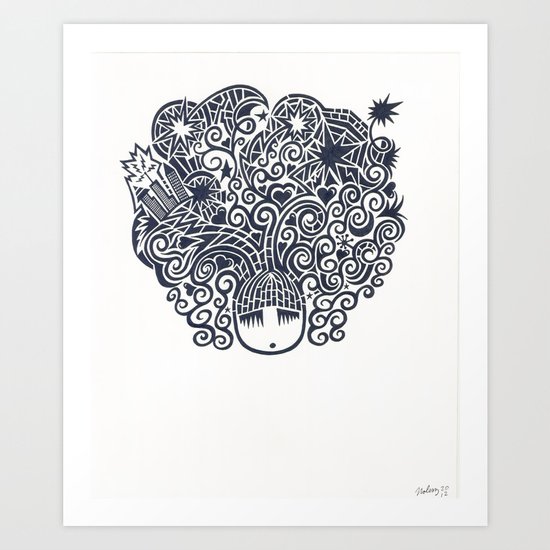 A world on her mind Art Print