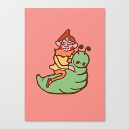 Elf On A Worm Canvas Print