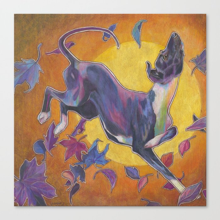 Autumn Greyhound Canvas Print