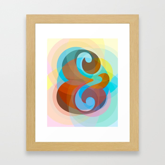 Geometric Ampersand Rainbow Framed Art Print