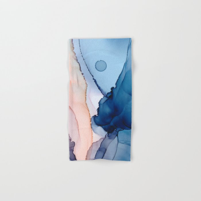 Saphire Soft Abstract Watercolor Fluid Ink Painting Hand Bath