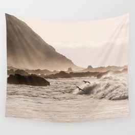 Pacific Coast Summer Beach Sunset Wall Tapestry