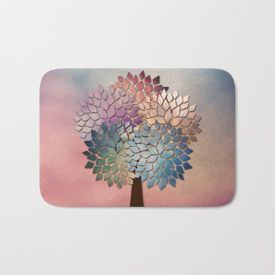 Abstract Petal Tree Bath Mat
