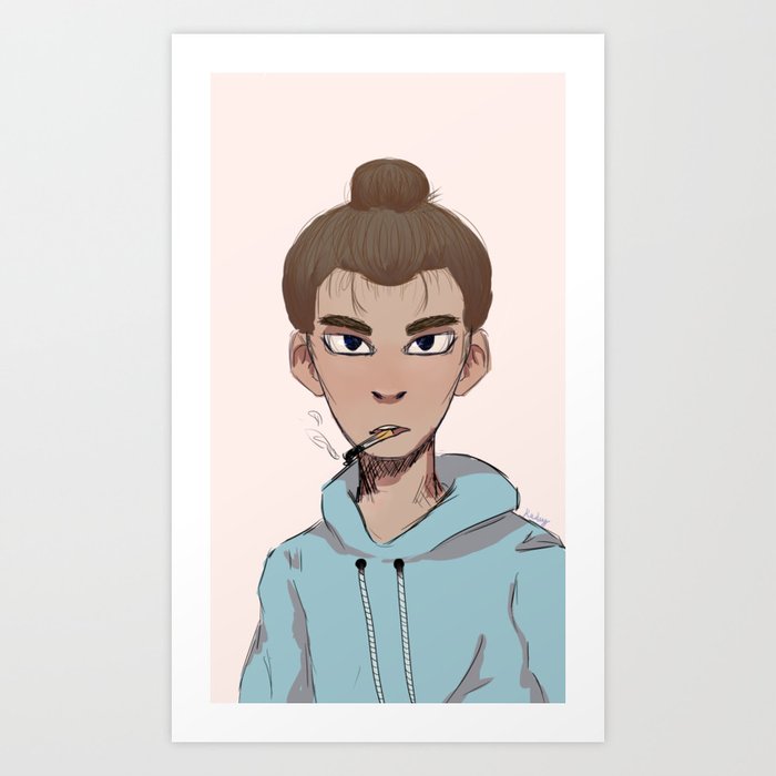 Little Bit Of Man Bun With Some Smoke Art Print By Kayflow Society6 A proper bun takes some time to perfect, but bun styles for men are altogether easier to put together. little bit of man bun with some smoke art print by kayflow