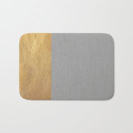 Color Blocked Gold & Grey Bath Mat