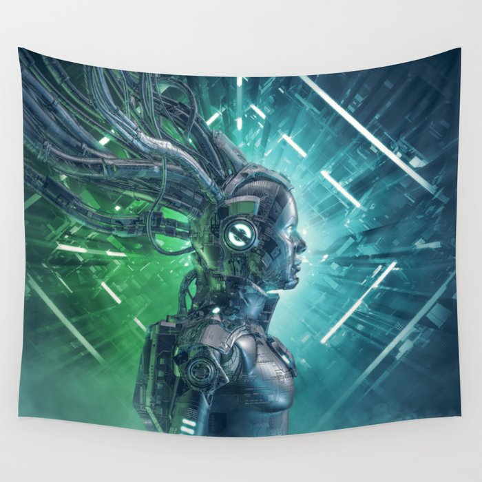 The Little Carbon Girl Wall Tapestry