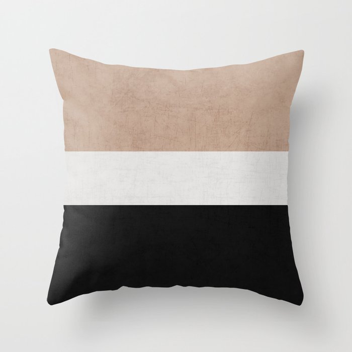 Classic Natural Cream And Black Throw Pillow By Herart Society6