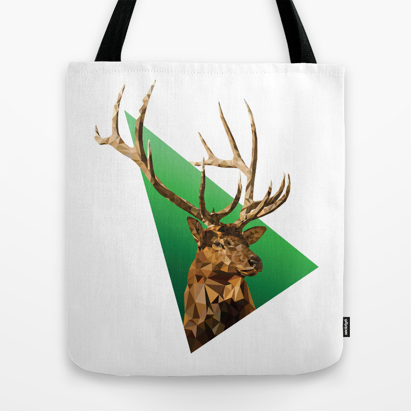 LOW POLY ELK Tote Bag by kilianmcmann