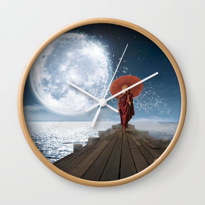 Lion Under the Moon Wall Clock