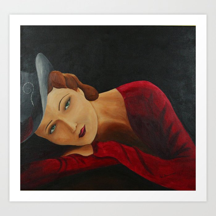 Lady in Red Art Print