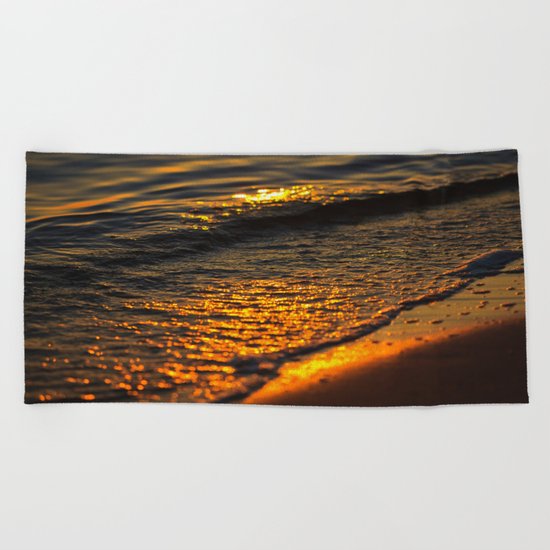 Gold Waters Beach Towel