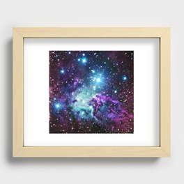 Fox Fur Nebula : Purple Teal Galaxy Recessed Framed Print