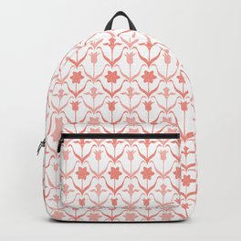 Art Nouveau Bulb Flowers Pattern – White Coral Backpack