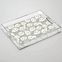 just panda bears pewter natural Acrylic Tray