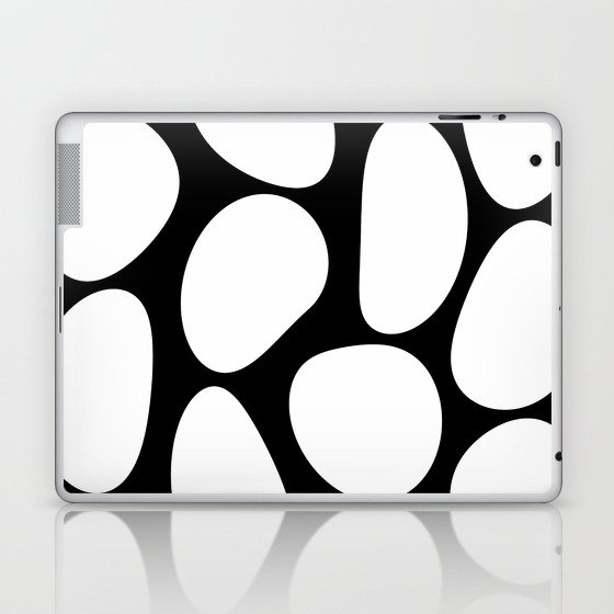 White Stone Shapes on Black Background - Retro Mood - Abstract #decor #society6 #buyart Laptop & iPad Skin