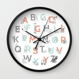 Animal Alphabet Wall Clock