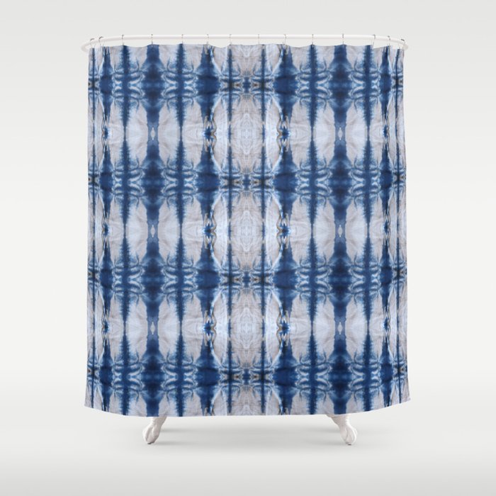 Ethnic Shibori Shower Curtain By Dyes, Shibori Shower Curtain Cotton