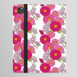 Retro Mums Flowers Mid-Century Floral Wallpaper Mini White iPad Folio Case