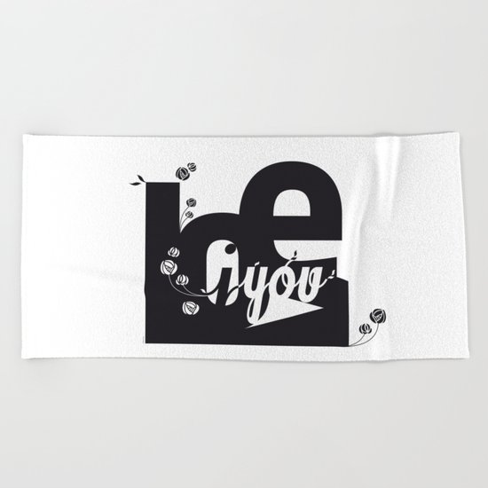 I Love You 3 Beach Towel