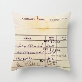 Library Card 23322 Throw Pillow