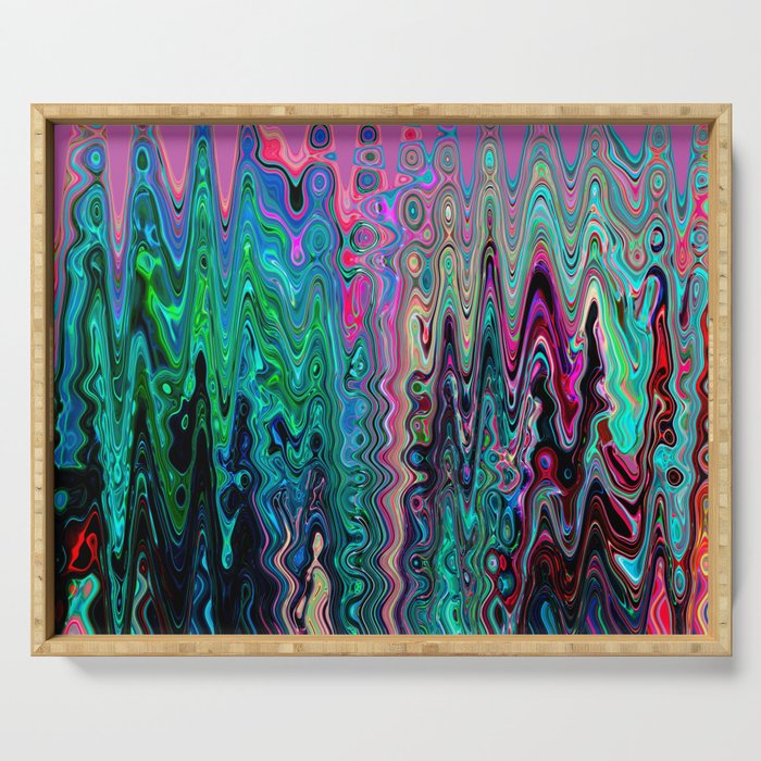 Colorful Psychedelic Distorted Paint Serving Tray