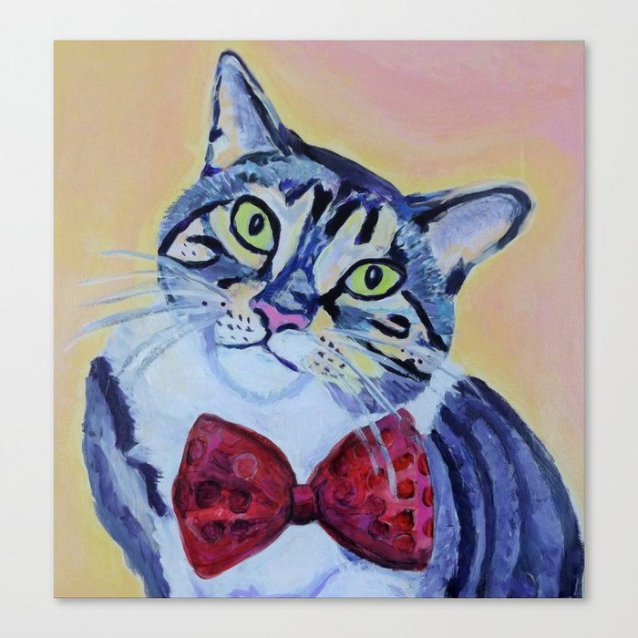 cat in a bow tie Canvas Print