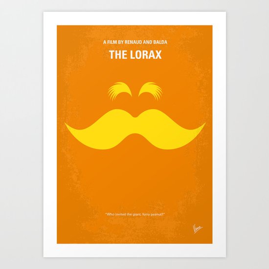 No261 My THE LORAX minimal movie poster Art Print