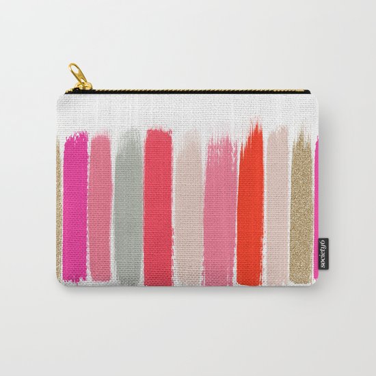 Minnie - Abstract Brushstroke pattern print in modern colors gold pink Carry-All Pouch