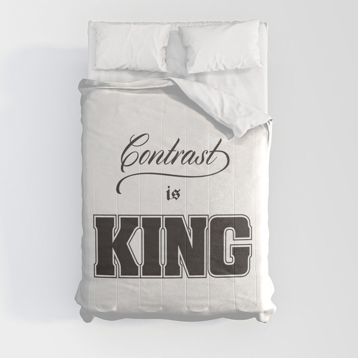 Contrast Is King on White Comforter