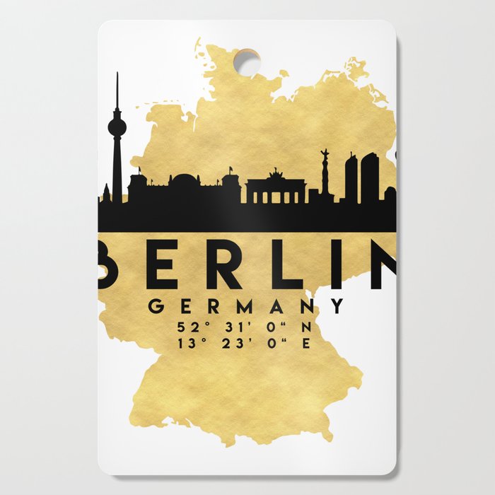 BERLIN GERMANY SILHOUETTE SKYLINE MAP ART Cutting Board