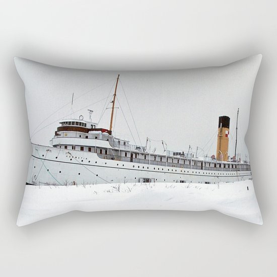 SS Keewatin in Winter White Rectangular Pillow