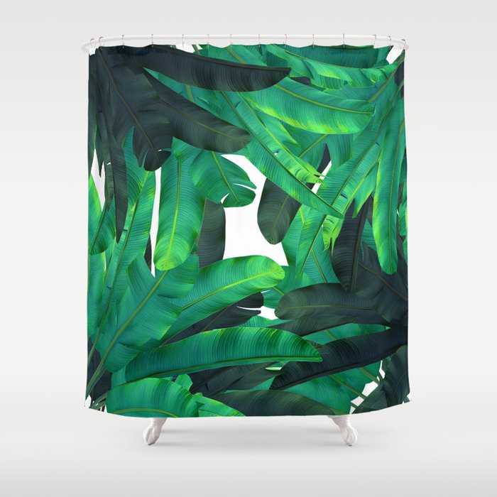 Green Leaves Pattern Shower Curtain By Mark Ashkenazi Society6 