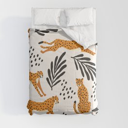 Cheetahs pattern on white Comforter
