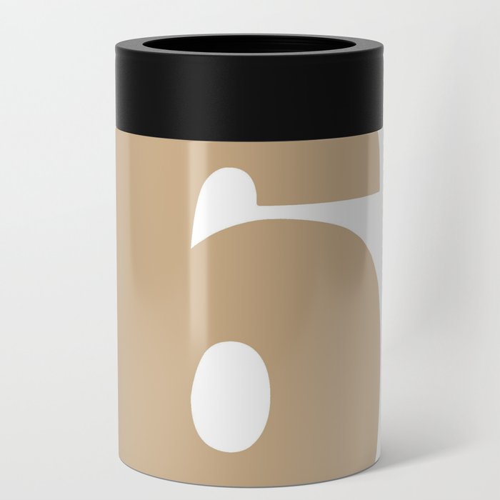 6 (Tan & White Number) Can Cooler