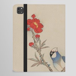 Japanese Woodblock art Bird and Flowers Sho Utsushi Shiju-hachi Taka  iPad Folio Case
