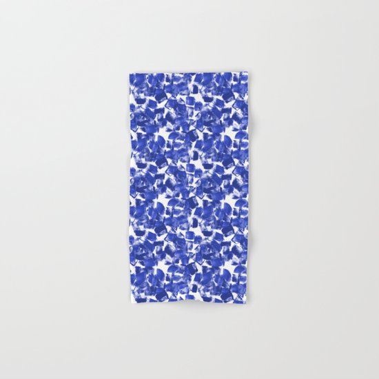 Azia - bright blue painterly abstract brushstrokes painting trendy minimal modern monochrome indigo Hand & Bath Towel