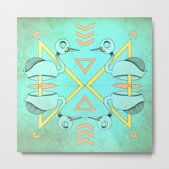 Aztec swan Metal Print