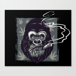 Gorilla Smoking Weed Canvas Print