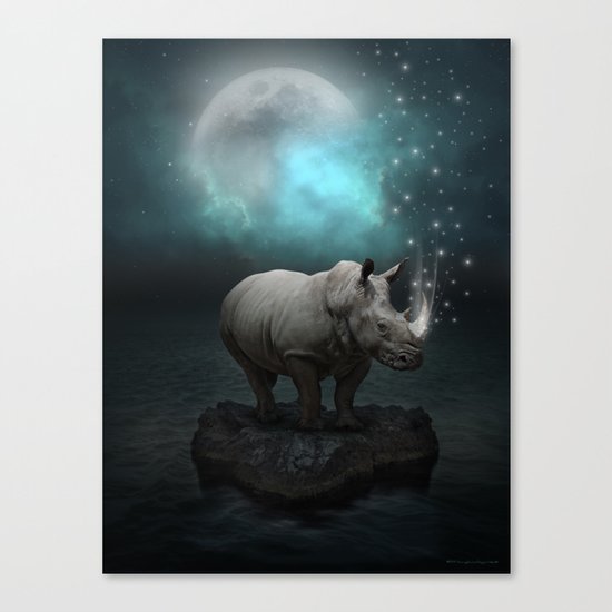 Power Is No Blessing In Itself v.2 (Protect the Rhino) Canvas Print
