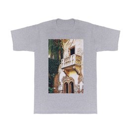 Juliet`s window - Romantic Italian love story T Shirt | City, Italian, Vernazza, Mediterranean, Vacation, Town, Cinqueterre, Ocean, Graphicdesign, Travel 