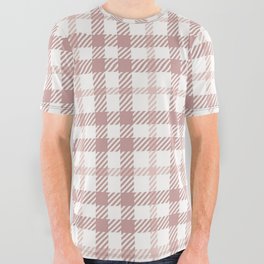 Soft Blush Pink and White Buffalo Check Plaid  All Over Graphic Tee