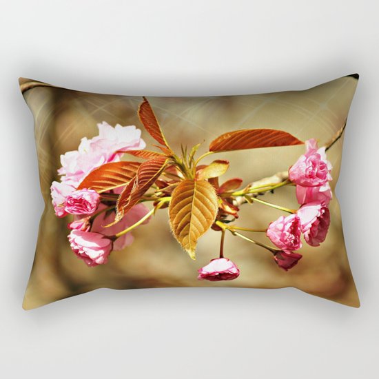 Vintage Cherry Blossoms Rectangular Pillow