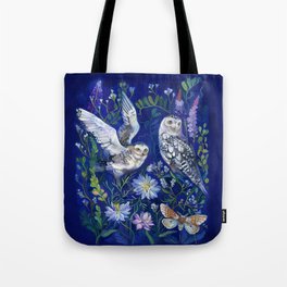 Flower Garden Owls Tote Bag